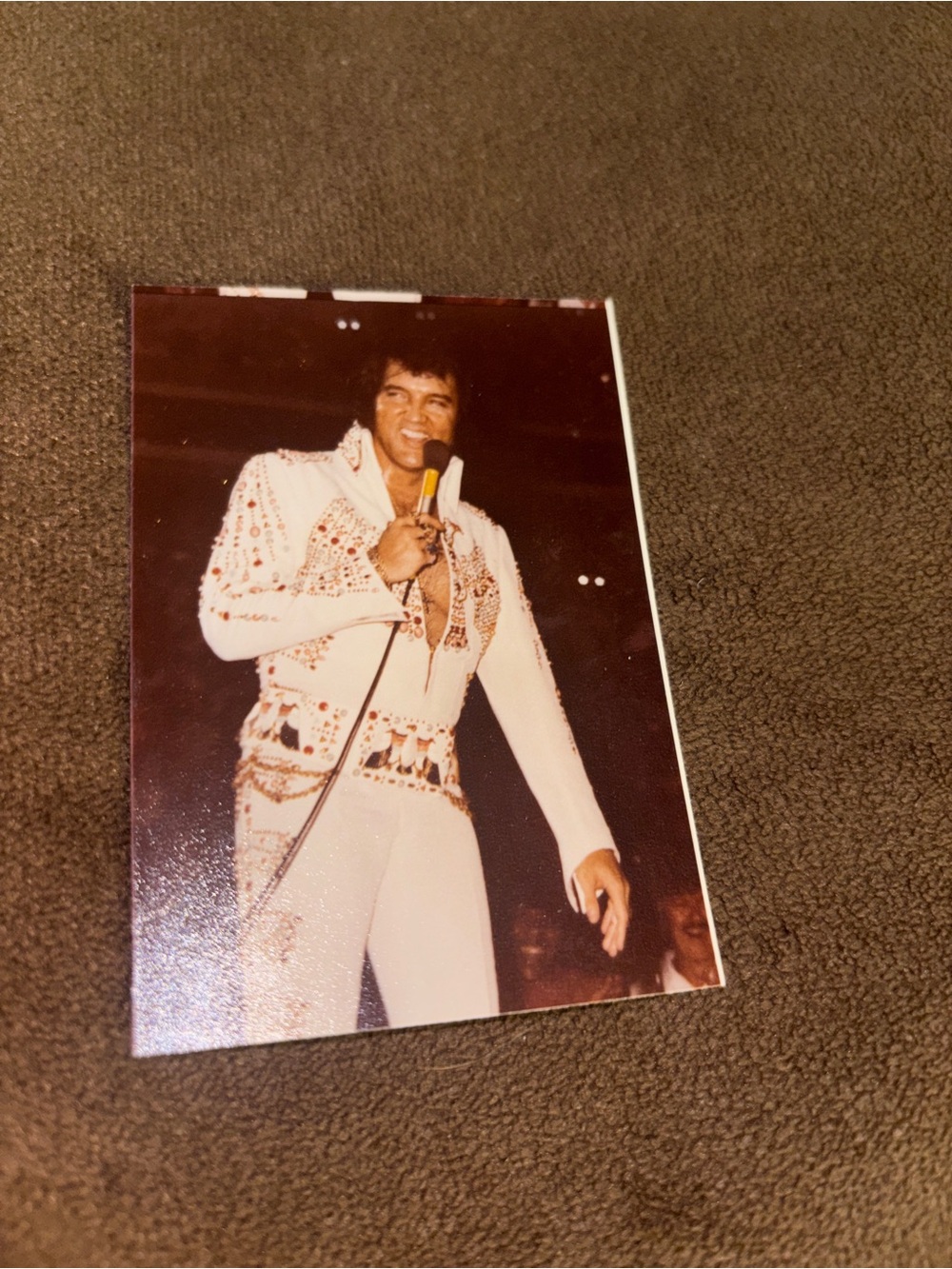 Vintage Elvis Presley Concert Photo - White Jumpsuit